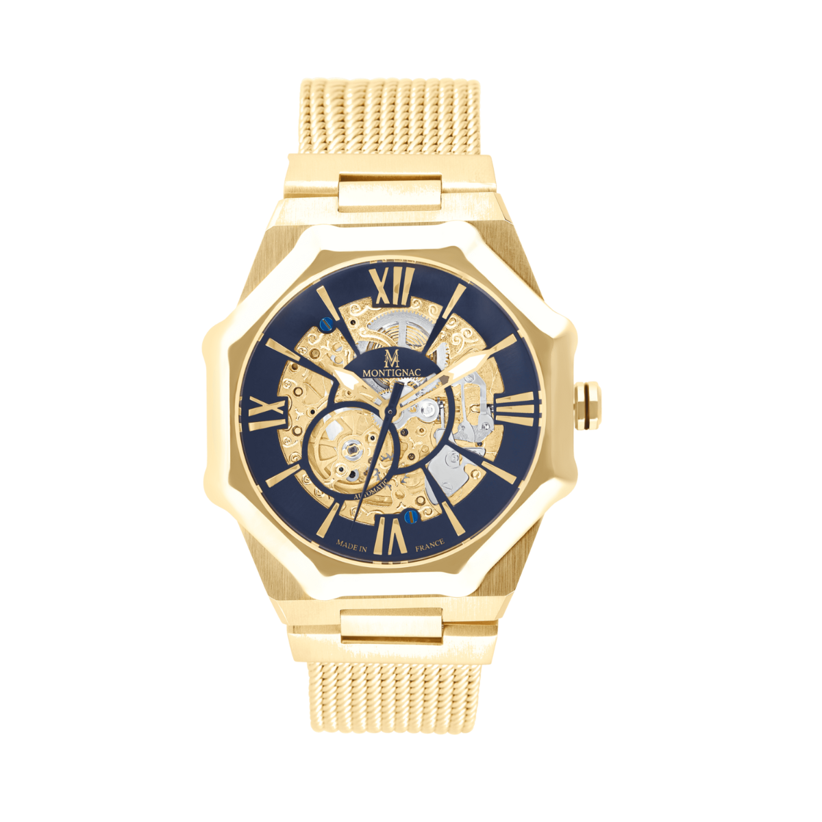 Montre Montigac bracelet en acier inoxydable dorée