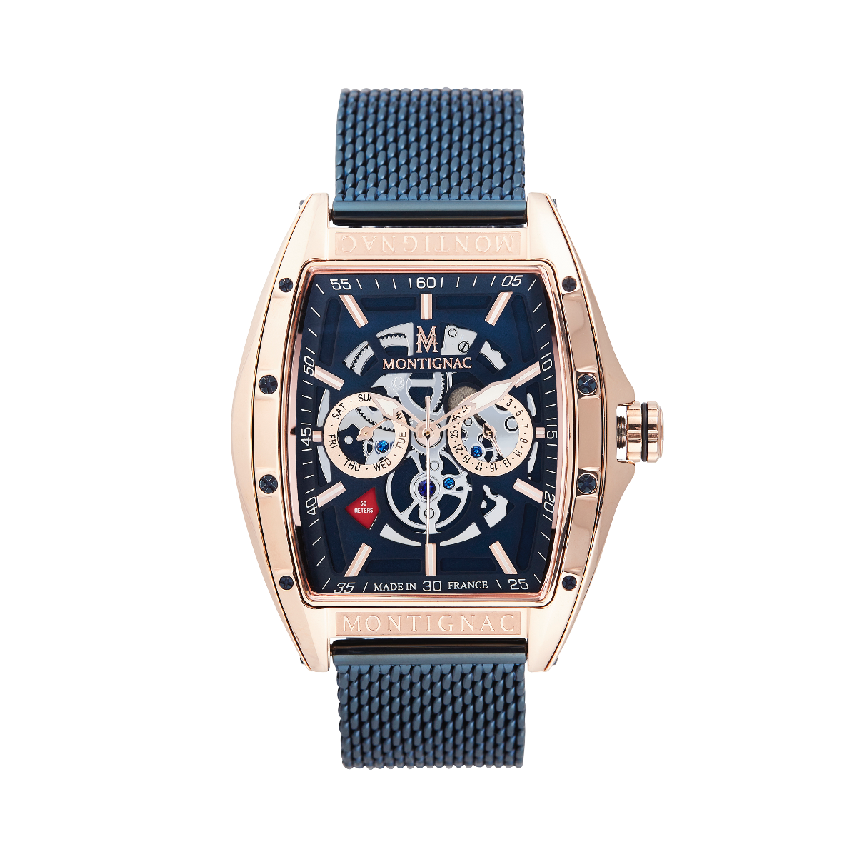 Montre Montignac quartz bleu acier