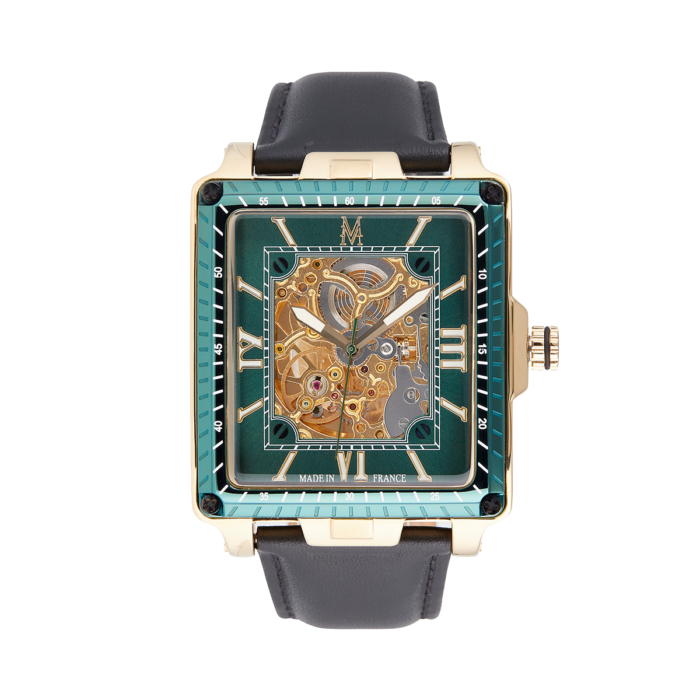 Montre automatique homme square vert Montignac